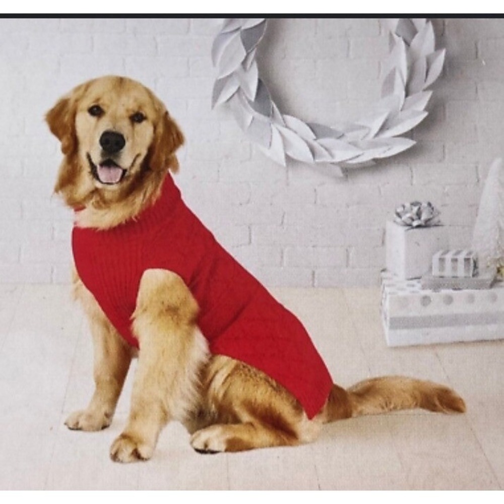 Wondershop Pet Sweater Dog XL Red NWT Cable Knit Turtleneck Holiday C11